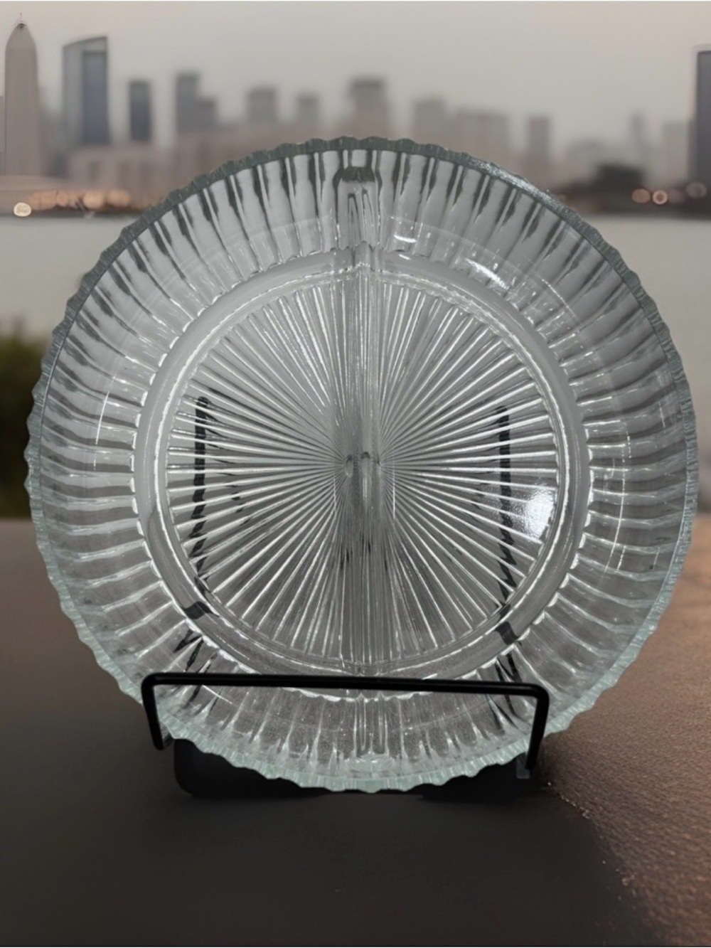Indiana Glass Clear Glass Divided Serving Plate Relish Dish